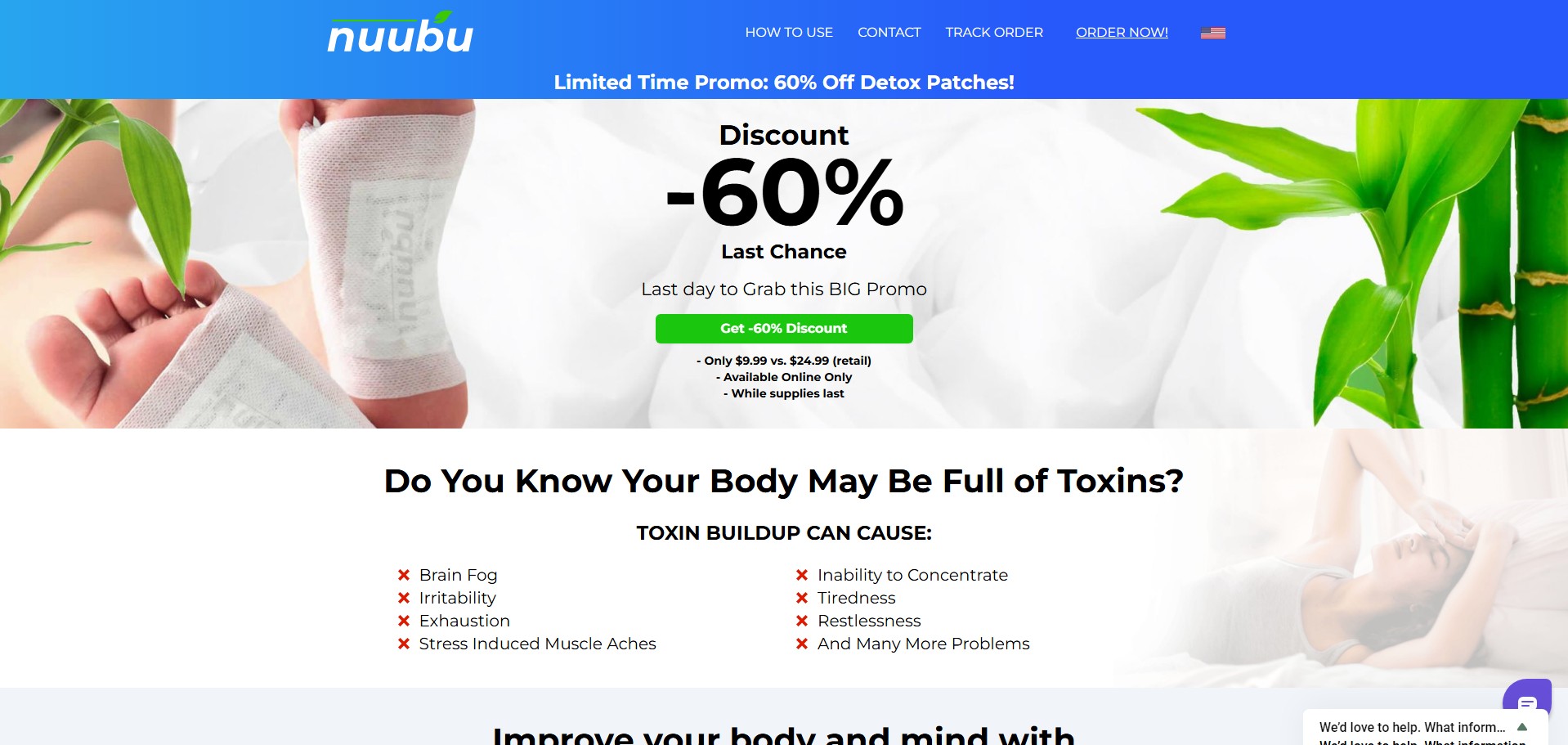 Almohadillas Detox Nuubu para Pies